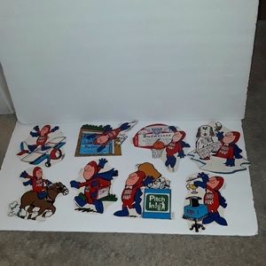 RARE 1974 PROMOTIONAL BUDWEISER OLD BUD MAN 8 STICKER BEER SET